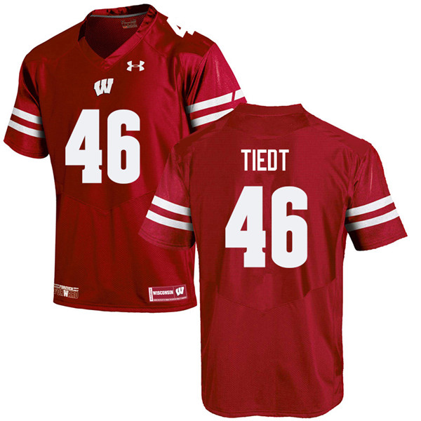 Men #46 Hegeman Tiedt Wisconsin Badgers College Football Jerseys Sale-Red